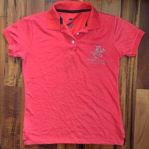 Red Beverly Hills Polo with bedazzled logo